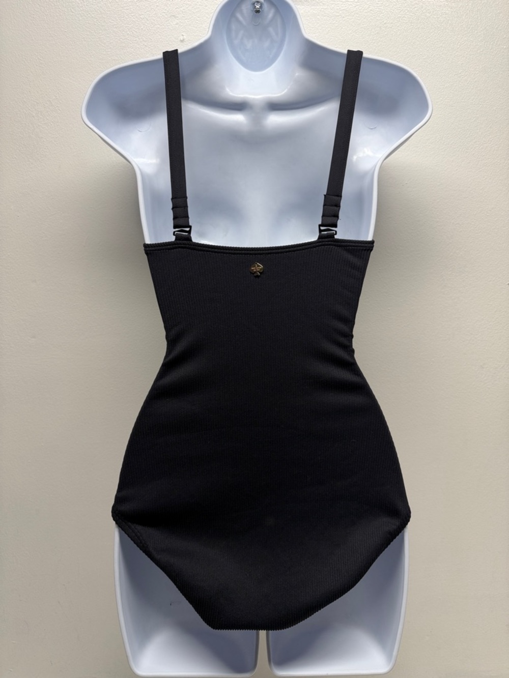 Kate Spade Marco Island Zip One Piece Ribbed Swimsuit Zip Up Textured Black XS - Picture 4 of 8